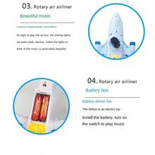 A380 Airplane Toy With Lights, Sounds And Electric Walking Function, Suitable As Birthday Gift For Boys And Girls (Batteries Not Included), Realistic Model Design. Children's Toy, Helicopter Toy, Boys' Toy, Large Airplane Toy, Model Airplane, Boys' Children's Toy, Back To School Season