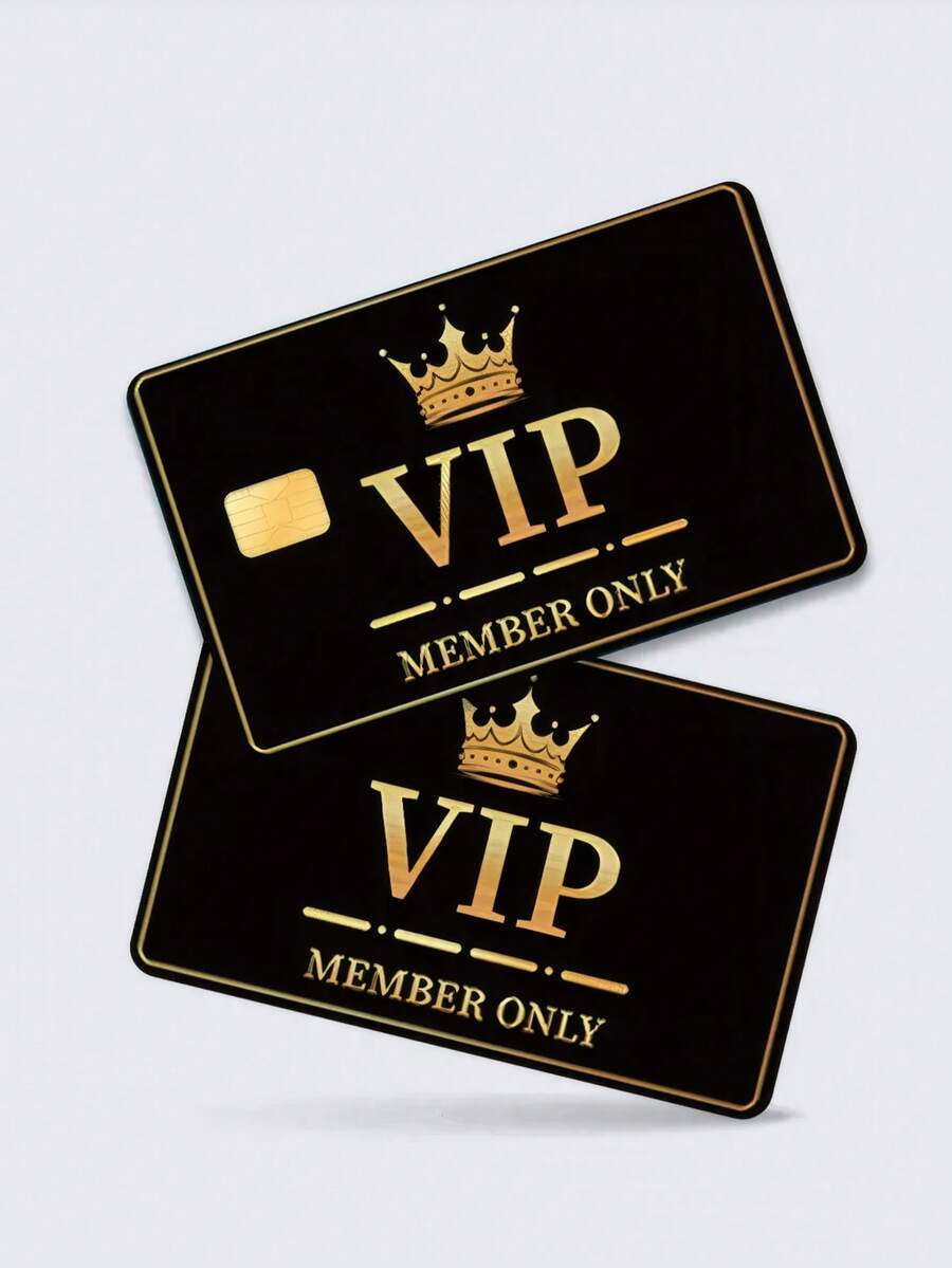 1 件豪华 VIP 图案贴纸，信用卡皮套，PVC 防指纹超薄耐用防刮隐私卡贴花，适用于 DIY 时尚装饰，保护银行卡、交通卡、学生证、学校用品和返校用品