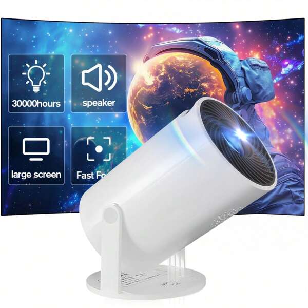 WIFI Projector, Bedroom Ultra HD Projection Screen, Built-In Speaker, 180° Flexible Rotation Angle, High-Quality Lens, WiFi Connectivity, Suitable For Home Theater, Outdoor Camping, Office Meetings, Perfect Gift