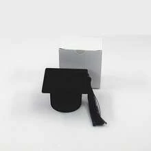 1 件毕业帽戒指盒博士帽形状戒指首饰收纳盒毕业典礼、典礼、婚礼毕业礼物