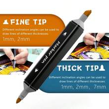 An 168-Color Set Of Alcohol Marker Pens, Double-Tipped School Supplies Markers, Permanent Alcohol Markers. Designed For Adult Artists Art Supplies, These Markers Excel At Anime Painting, Sketching, And Illustration, Making Them An Excellent Gifting Option - 套裝 - 查看 4