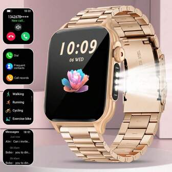 Nuevo reloj inteligente, batería de gran capacidad de 300 mAh, múltiples modos deportivos, pronóstico del tiempo, llamada de voz inteligente, recordatorio del período menstrual, cronometraje, reproducción de música, reloj multifuncional de moda para hombres y mujeres