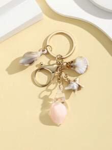 1 件全新创意逼真海洋生物海星和贝壳吊坠夜光水晶海星和贝壳吊坠女士包包吊坠礼物送给朋友适合日常使用海滩配饰海滩必需品度假