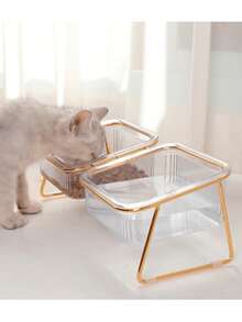 Adjustable Stainless Steel Pet Bowls Stand, Anti-Spill Single/Double Bowls For Cats & Dogs, Spine Protection, Suitable For Single Pet & Multi-Pet Households