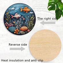 6 pièces de dessous de verre courts bohèmes de décoration de table créative avec motif de poissons. Dessous de verre universels pour tasses à thé et tasses à café, parfaits pour la maison et le bureau. Cadeau parfait pour l'automne, Halloween, Thanksgiving et les anniversaires