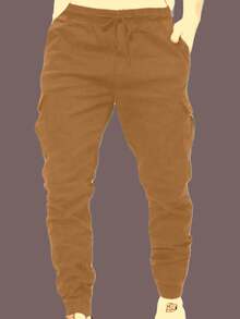 Men's Casual Military Tactical Pants - Multiple Pockets For Work And Sports - 咖啡棕 - 查看 4