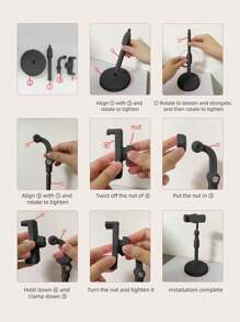 Desktop Adjustable Phone Stand - 360 Degree Rotating Foldable Phone Stand Desktop Portable Phone Stand, Desk Accessories Suitable For Many Occasions, Such As Study, Library, Airplane, Bedroom. The Best Gift For Your Mother On Mother's Day