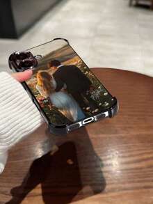 1件客製化照片手機殼，情侶款背蓋，加厚電鍍防摔TPU殼，高解析度UV印刷，適用於17 Air/17 Pro Max, 11/12/13/14/15/16 Pro Max, A16, S25 Ultra, Note 14, Honor, Spark Go, Smart 8, G30，個性化照片手機殼 - 黑色 - 查看 7