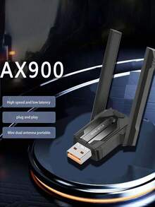 Tarjeta de red de doble banda 5G WiFi 6 de enchufe y listo, diseño 2 en 1 con Bluetooth 5.4, receptor USB de alta velocidad de 1300 Mbps, disfruta de una red ultra rápida, haz que la conexión inalámbrica sea talla grande conveniente y eficiente para tu computadora - Negro - Ver 2