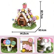 Diversos modelos de vilas criativas DIY, incluindo Reino dos Elfos, Vila na Floresta, Cabana de Palha em Vila na Montanha, Torre de Sino Urbana, Adequado para Dia dos Namorados, Halloween, Natal