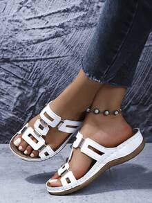 Sandali con zeppa e piattaforma, donna, con rivetti e design traforato, adatti per spiaggia, cerimonie, college, sport, villeggiatura, moda casual, matrimoni, vita notturna, stile elegante e glamour, ideali per ufficio, vacanze estive