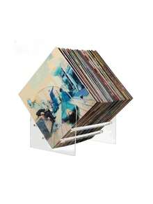 Présentoir en acrylique transparent pentagonal pour livres, magazines, fichiers, support pour CD, disques vinyles - Transparent - Voir 5