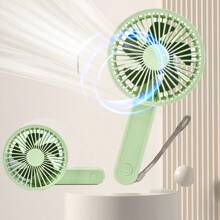 1pc Hand-Held Rechargeable Foldable Fan, Portable Mini Handheld Fan With USB Chargeable Battery, 3 Speed Powerful Personal Desk Fan For Women, Men, Home, Office, Makeup, Outdoor Travel