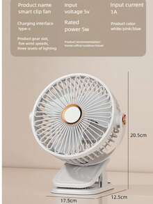 360° Rotating Quiet Fan With Night Light, USB Rechargeable Portable Mini Desk Fan For Student Dorm, Office, Outdoor, 300mAh - Multicolor - View 11