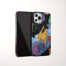 Funda para teléfono (1 unidad) CartoonCute Gemstone, acabado mate premium, compatible con phone 16 Pro/15/14/13/12/11 - Negro - Ver 1