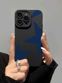 1个带穿孔边缘星形图案的加厚防震保护手机壳，兼容 16/11/16 Pro/16 Plus/16 Pro Max/16 e/15 Pro Max/13/14/12/XS/XR/7G/8P、Galaxy S25/S25 Plus/S25 Ultra/A16/A36/A26/A56/A50/A12/A32/A52/A72/A51/A21 S/A13/A14/S24/S24 Plus/S24 Ultra、S22/A52/A53/A54/A55/S23、11/12 Pro/12/12 X/13 Pro/14 Pro/15 Pro、10/9/Note9/12c/Note11 Pro/Note8 Pro - 彩色 - 查看 1