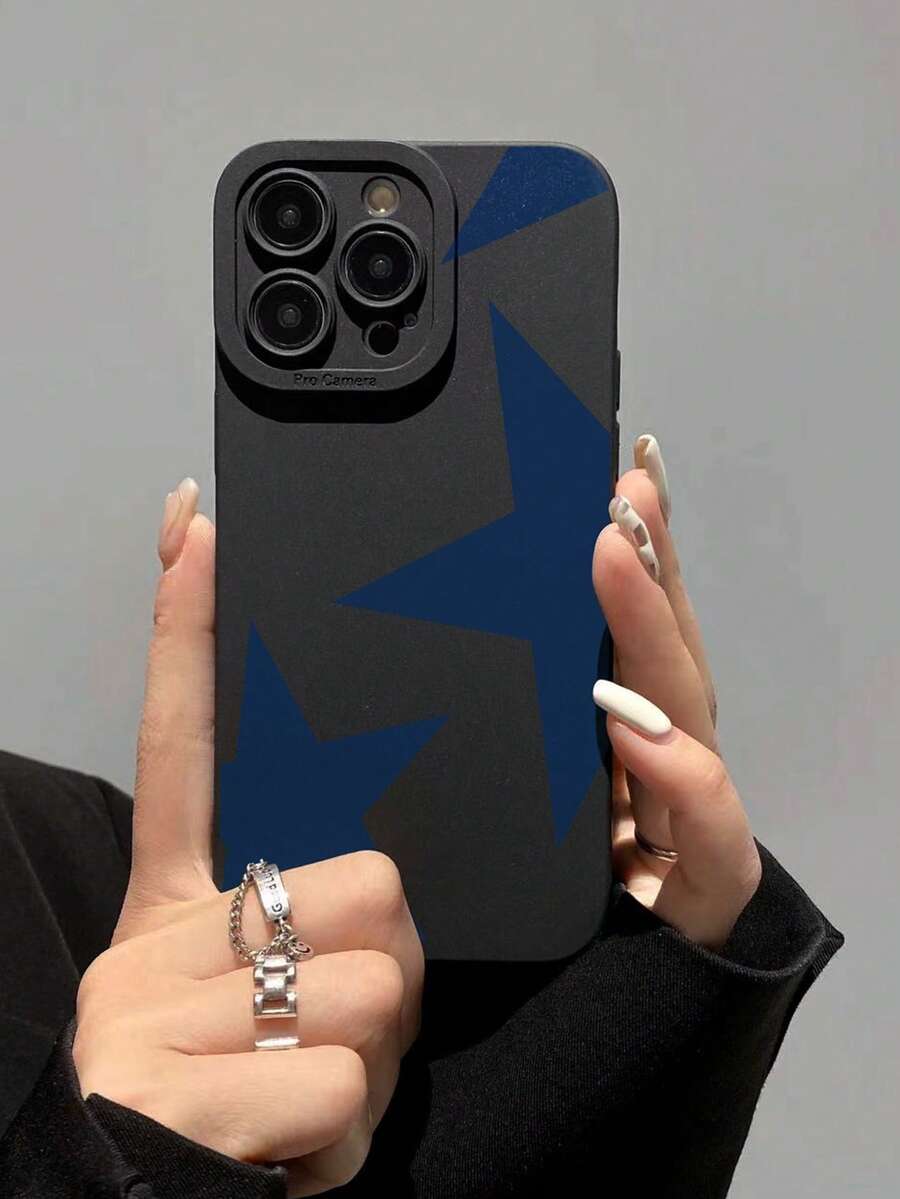 1个带穿孔边缘星形图案的加厚防震保护手机壳，兼容 16/11/16 Pro/16 Plus/16 Pro Max/16 e/15 Pro Max/13/14/12/XS/XR/7G/8P、Galaxy S25/S25 Plus/S25 Ultra/A16/A36/A26/A56/A50/A12/A32/A52/A72/A51/A21 S/A13/A14/S24/S24 Plus/S24 Ultra、S22/A52/A53/A54/A55/S23、11/12 Pro/12/12 X/13 Pro/14 Pro/15 Pro、10/9/Note9/12c/Note11 Pro/Note8 Pro - 彩色 - 查看 1