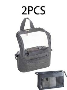 2 Lightweight And Portable Transparent Waterproof Toiletry Bags With Large Capacity For Makeup Artists To Go Out, 1 Makeup Bag For Single Shoulder And Crossbody, Suitable For Vacation Shopping, Men's And Women's Concerts, With Clear Design,Makeup Pouch,Cosmetic Bag,Travel Essential,Large Capacity,Large Makeup Bag,Christmas Gifts,Pouch,Travel,Gifts For Women Travel Essential,Pouch,Clutch / Small Handbag, Makeup Organizer,Makeup Organize,Pouch,Brush Holder,Mini Pouch,Large Capacity Pouch - Multicolor - View 15