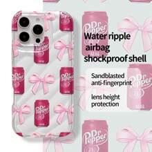 Bow-Knot 1pc Transparent Bow Drink Bottle Design Phone Case, Silicone Airbag Shock-Proof, Personalized Phone Case Compatible With IPhone 7/7Plus/8/8Plus/X/XR/XS/XS Max/11/11Pro/11Pro Max/12/12Pro/12Pro Max/13/13Pro/13Pro Max/14/14Pro/14Pro Max/14Plus/15/15Pro/15Pro Max