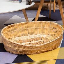 Pet Bed & Crate Mat - Coffee Colored Oval Basket Cool Seat - View 1