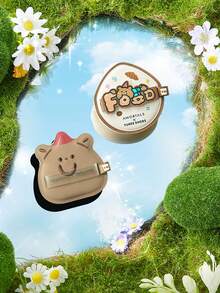 Amortals 2pcs Tunee Goods Cute Bread Makeup Sponges + 1pc Bear Storage Box, Suitable For Cushion, Powder, Liquid Foundation, Fashionable For Young Girls, Y2K, Campus, Commute, Cosplay, Holiday, Birthday, Gift For Daughter, Bride, Bridesmaid, Girlfriend, Travel,Makeup,Cheap,Room Decor,Vanity,Travel,Bedroom,Makeup Accessories,Puff,Makeup Blender,Powder Puff,Makeup Sponge,Cheap,Stocking Stuffers,Makeup,Makeup Tools,Cheap Stuff,Gifts,Gifts For Women,Christmas Gifts - Mocha Brown - View 4