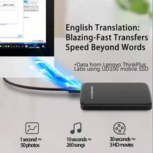 Lenovo UD100 Multi-Device Storage Hard Drive Plug And Play, Driver-Free, Compatible With Windows/Mac/Android, Automatic Backup Software, Business Data, Anti-Drop Design - Black - View 5