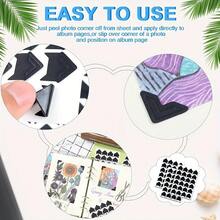 360pcs Photo Corners Self Adhesive Photo Mounting Stickers,Vintage Corner Kraft Paper Stickers,Photo Corners Stickers For DIY Scrapbook, Photo Album, Trip Journal, Memory Book Or Diary Picture Protect Decoration,Gift For Girls Women,School Supplies,Back To School - Multicolor - View 9