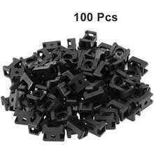 100 bases de tornillos negros para bridas de 23 mm. Se puede utilizar con clips de gestión de cables, organizadores de cables electrónicos, clips de cable del acelerador, clips de cable marinos, clips de cable de acero inoxidable o en cualquier lugar donde se necesite un cableado ordenado. - Negro - Ver 1