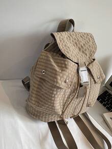 学院风时尚格子复古学生校园背包，休闲通勤，休闲出游，百搭轻便尼龙返校学生背包，适合初中，高中和大学校园风格的书包。