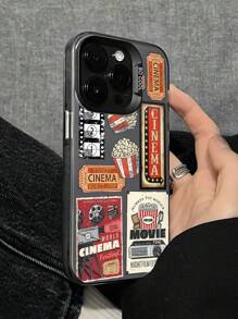 1pc Sticker Label Element Phone Case, Illustration, Matte Anti-Drop Camera Protection Phone Cover, Compatible With IPhone11, 12, 13, 14, 15, 16 ProMax X, XS, XR, 16E, 15 Plus, Galaxy A03, A05, A05S, A12, A14, A15, A32 4G/5G, A35, A52/A52s 5G, OPPO A16, A17, A36, A57 4G, A58 4G, A60, A78 4G, A94, A95, Realme C21Y, C30, C35, C53, C67 4G, Vivo Y02, Y02s, Y03, Y18 4G, Y17s, Y20, Y21 Waterproof Shockproof Scratch Resistant