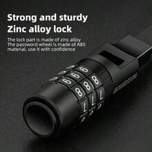 ROCKBROS Helmet Combination Padlock, 54cm Nylon Anti-Theft Lock For Bicycle Helmet Motorcycle E-Bike Scooter 3-Digit - 彩色 - 查看 3