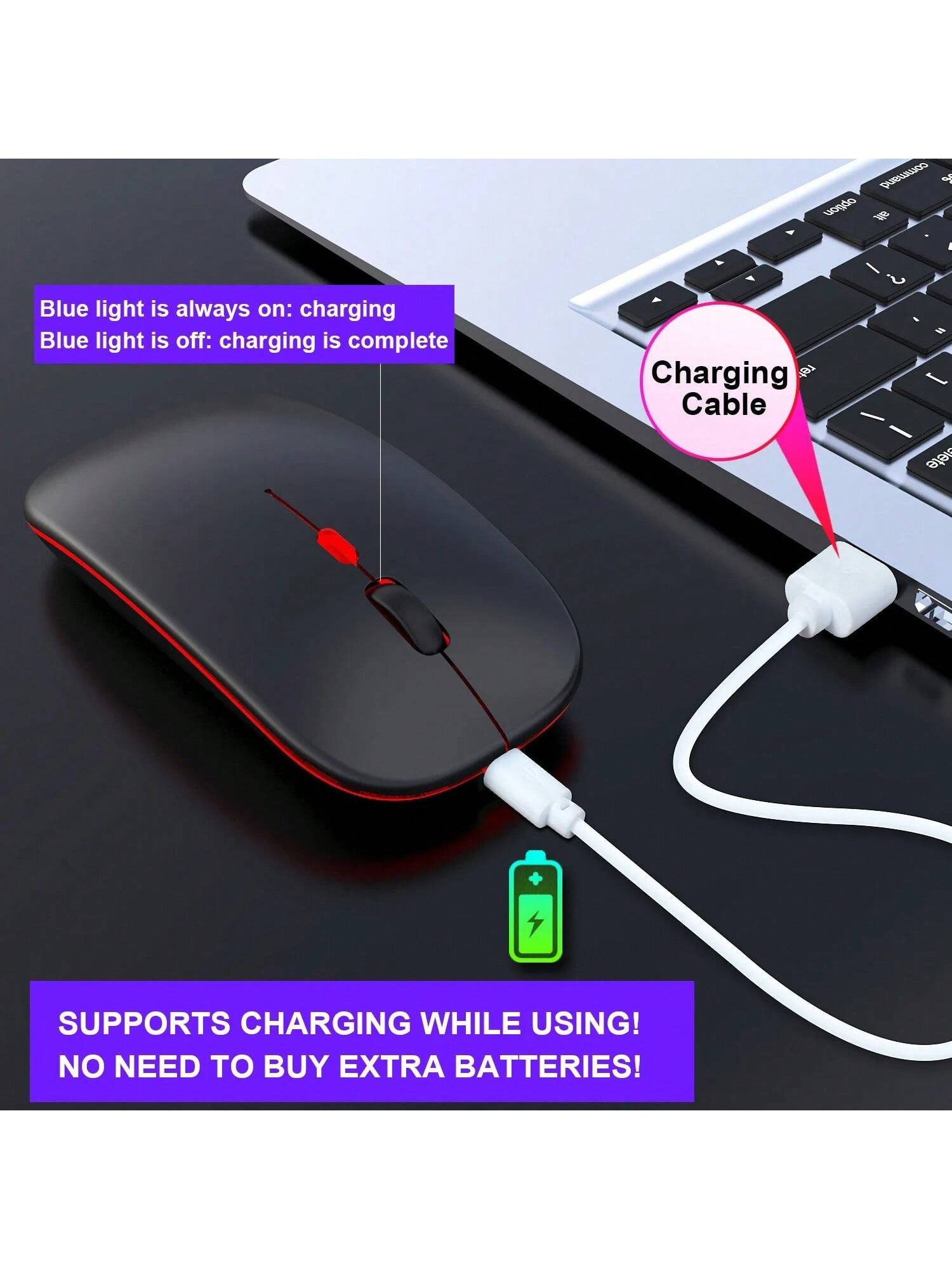 فأرة لاسلكية فائقة النحافة ببلوتوث – بطارية قابلة...