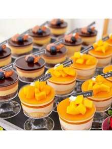 25pcs 100ml Dessert Cups (Please Confirm The Specifications And Dimensions Before Purchasing), Plastic Containers, Suitable For Espresso, Tiramisu Pudding, Cheesecake, Mousse, Reusable, Suitable For Birthday Parties And Wedding Parties,All Saints' Day Christmas Gift.(The Cup Does Not Include The Sticker.) - 多色1 - 查看 5