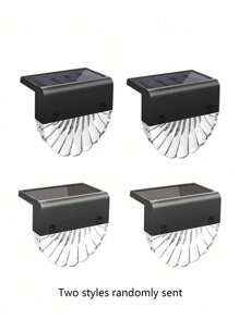 Multi-Pack Solar-Powered Outdoor Wall Lights, Color & Warm White Dual Modes LED Waterproof Stair Lights, Smart Light Sensing, Suitable For Yard, Porch, Garden, Driveway, Wireless, Energy-Saving, Decorative