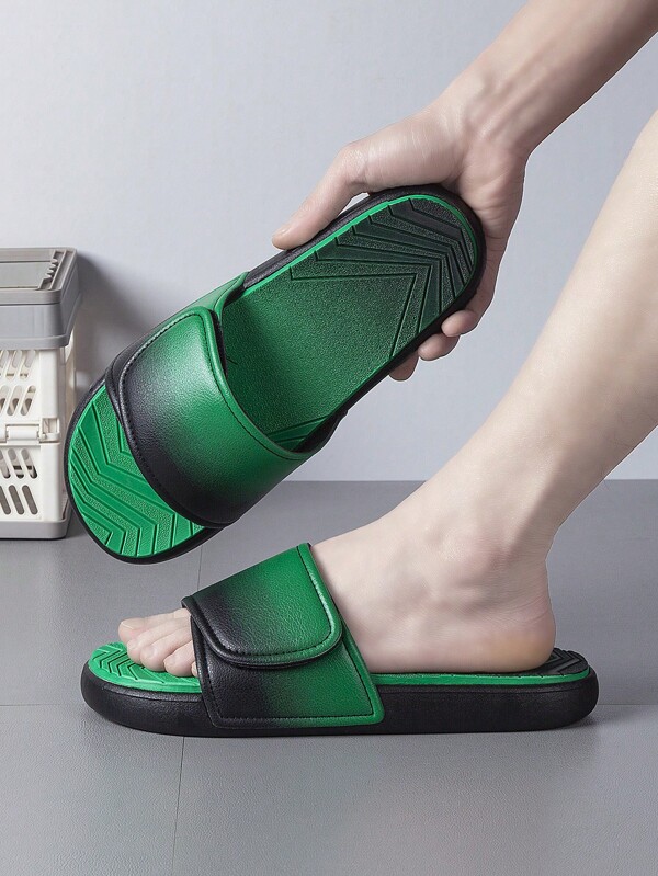 Men's Slippers, Thick Sole Non-Slip Outdoor Sandals, Soft Bottom Casual Comfort Slide House Slippers, Plus Size