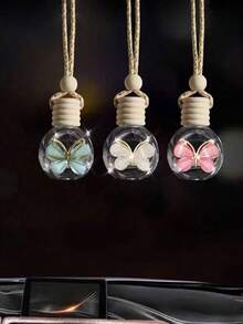 1pc 3-Color Butterfly Perfume Bottle Pendant, Car Rear View Mirror Hanging Fragrance Diffuser Decor - Multicolor - View 7