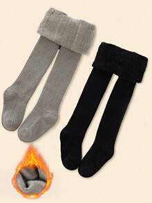 3/1 Packung Baby/Kleinkind Mädchen einfarbige dicke warme Strumpfhosen, klassische vielseitige weiche & bequeme Leggings, geeignet für Herbst/Winter Alltagskleidung oder Urlaubsgeschenke