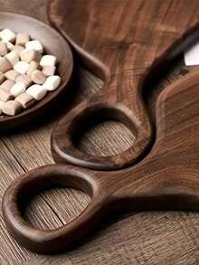 Set Of 2 Walnut Cutting Boards (15inch*7.1inch/11.8inch*5.9inch)- High Quality Handmade Kitchen Cutting Boards For Food Preparation, High-Quality Wood Material Accessories For Couples And Home Chefs - Redwood - View 3