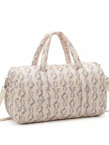 多用途大容量绗缝花卉手提包、单肩包、挂包，适合婴儿车、户外携带、孕妇和新生儿 - 彩色 - 查看 13