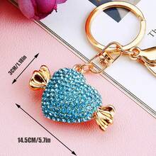 钻石心形糖果钥匙扣/创意钻石钥匙扣/汽车钥匙扣/包包挂饰/适合情人节礼物/教师节/派对礼物/节日礼物学校汽车配件可爱哥特 Y2k 包包配件挂绳带身份证夹汽车配件包包挂饰