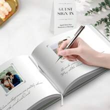 408 张照片留言簿 - 10 英寸 x 8 英寸个性化婚礼相册留言簿，带金箔，适用于婚礼、迎婴派对活动