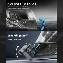 Soporte para barbilla de casco de motocicleta, compatible con teléfonos y cámaras POV como GoPro Hero 9/8/7/6/5/4/3, duradero y diseñado para filmación de aventuras sin manos, accesorio de motocicleta - Multicolor - Ver 6