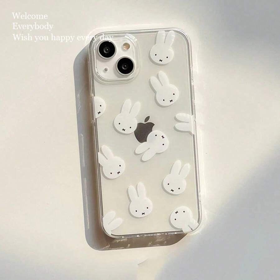 Transparent TPU Material White Rabbit Pattern Case Cover For IPhone XR 11 12 13 14 15 16 Pro MAX 14 15 16 Plus Redmi A2 A3 10C 12C 13C Poco X3 X5 X6 Note 8 9 10 11 12 A04 A05 A15 A23 A32 A34 A35 A50 A52 A55 A72 Moto G04 G7 G15 G22 G32 G35 G52 G53 G60 G84 - Y1 - 查看 1