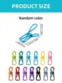 10pcs Chip Clips - Utility PVC-Coated Steel Clips For Sealing Food Packages, Chips Bags, Clothes & Paper - Pack Of 10 (Random Color) - Multicolor - View 7