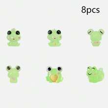 Luminous Frog, 6/8/12 Pcs Frog Light Garden, Mini Resin Frog, Mini Frog Garden Decor, Suitable For Decoration Of Mini Gardens, Doll Houses And Potted Plants