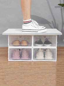 12pcs Anti-Oxidation Flip-Top Shoe Boxes. Vertical Stackable System + Clasp Design. Dust-Proof Moisture-Proof Collapsible Shoe Rack. For Storing Basketball Shoes, Running Shoes, Dress Shoes, High Heels. Suitable For Dorm, Foyer, Closet