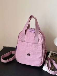2026新款休闲时尚多巴胺牛津布多功能轻便背包，百搭简约胸包，旅行背包，迷你徒步包，日常学院风街头风女手提包 - 彩色 - 查看 4