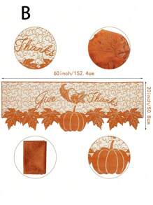 1/2 pièces Décoration d'automne pour la Thanksgiving, Couverture pour cheminée, Couverture de cheminée avec citrouille en dentelle orange, feuille d'érable, Décoration d'automne pour la maison, Décoration de cheminée pour la Thanksgiving