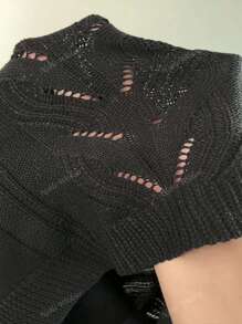 1 pièce Débardeur tricoté élégant pour femmes grandes tailles - Col V, sans manches, couleur unie polyvalente, blouse décontractée, convient pour le printemps et l'été