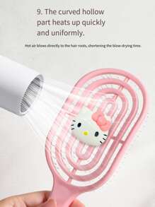 Sanrio 21pcs Cute Kitty Fluffy Design Detangling Hair Brush Set With Hair Ties
